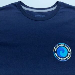 Patagonia T Shirt Mens Large Navy Blue Responsibilli Tee “Save Our Home Planet”